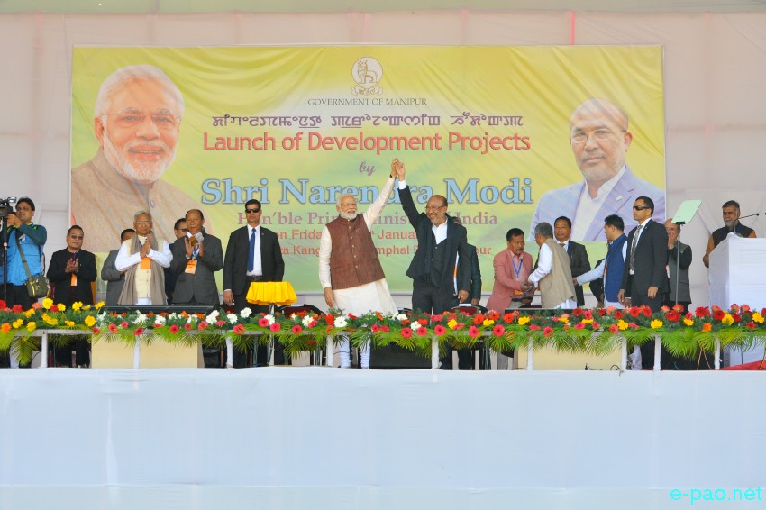 Prime Minister of India, Narendra Modi at Hapta Kangjeibung, Imphal :: 4th January 2019