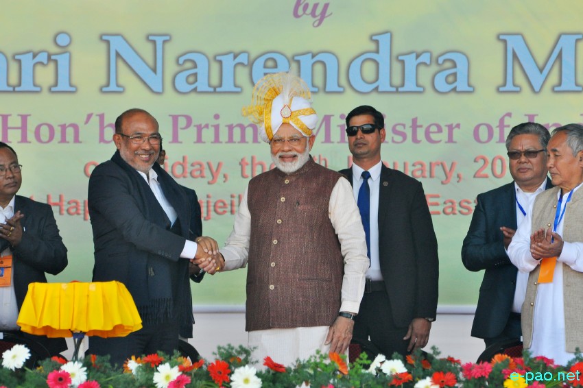 Prime Minister of India, Narendra Modi at Hapta Kangjeibung, Imphal :: 4th January 2019