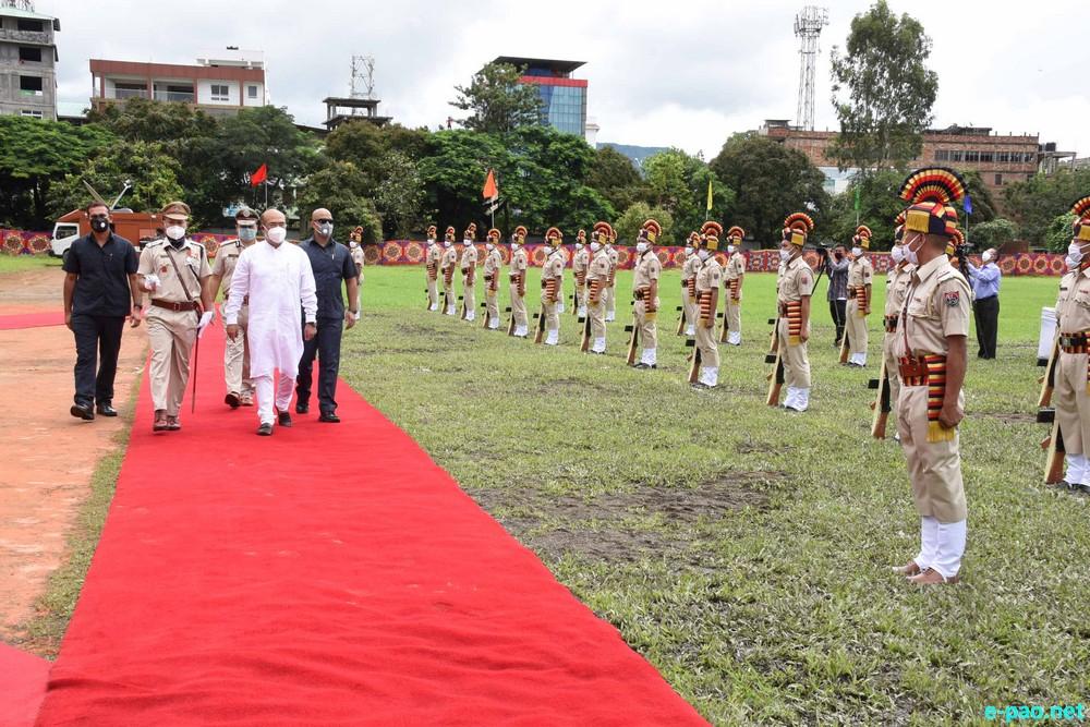 Independence Day celebration at CM Bungalow and 1st MR Parade Ground, Imphal :: August 15th 2020