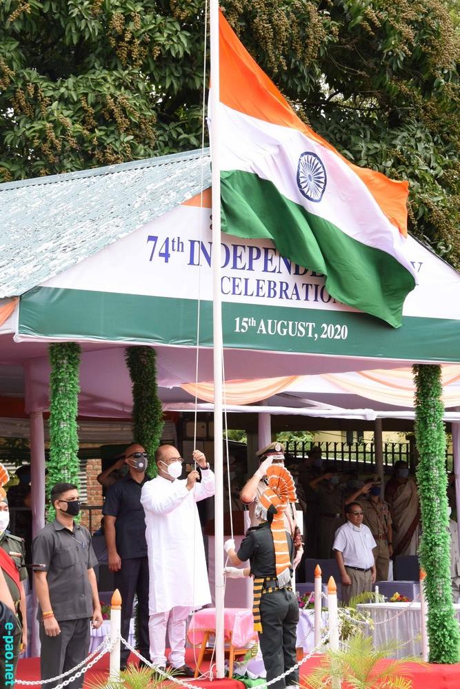 Independence Day celebration at CM Bungalow and 1st MR Parade Ground, Imphal :: August 15th 2020