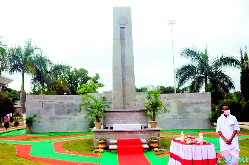 Shaheed Minar and Memorial Stone : 130th Patriots' Day  at  Bir Tikendrajit Park, Imphal  :: 13 August 2021