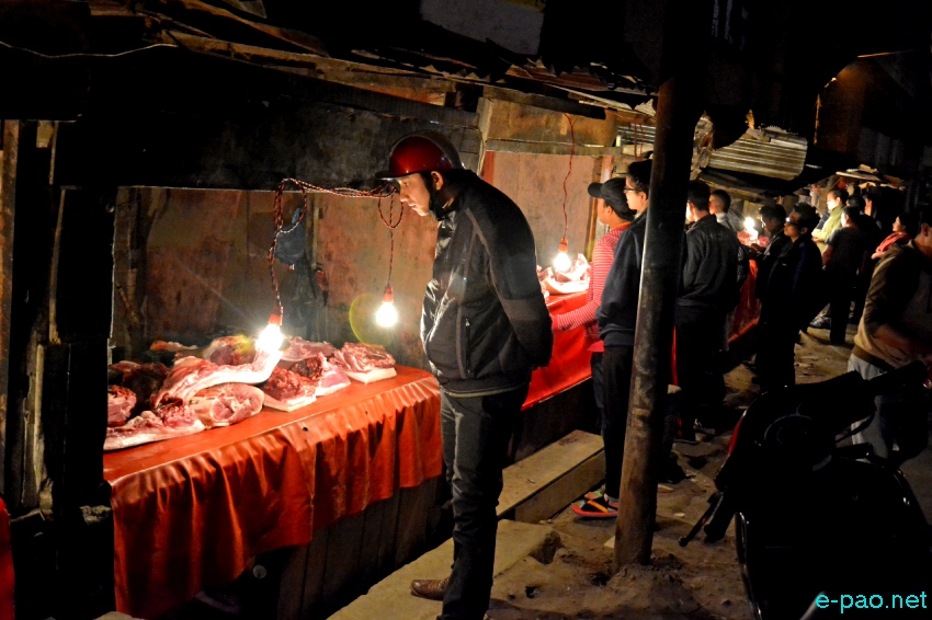 People buying Meat at Imphal area on the eve of New Year 2017 :: 31st December 2016