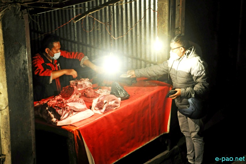 People buying Meat at Imphal area on the eve of New Year 2021 :: 31st December 2020