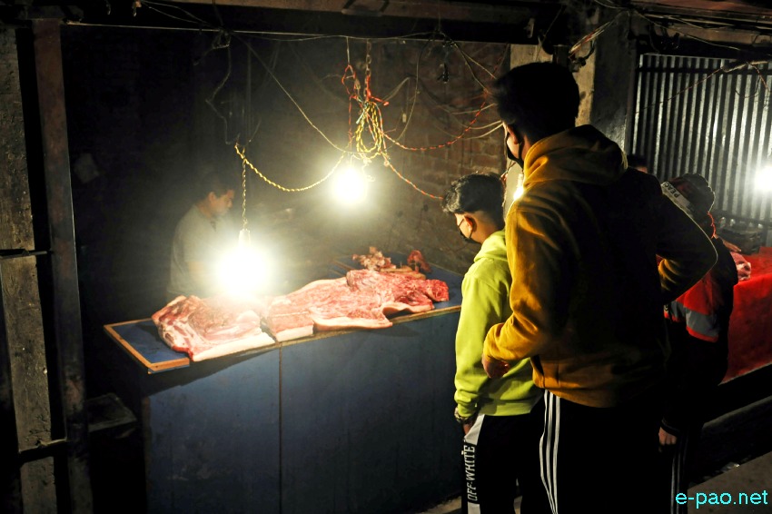 People buying Meat at Imphal area on the eve of New Year 2021 :: 31st December 2020