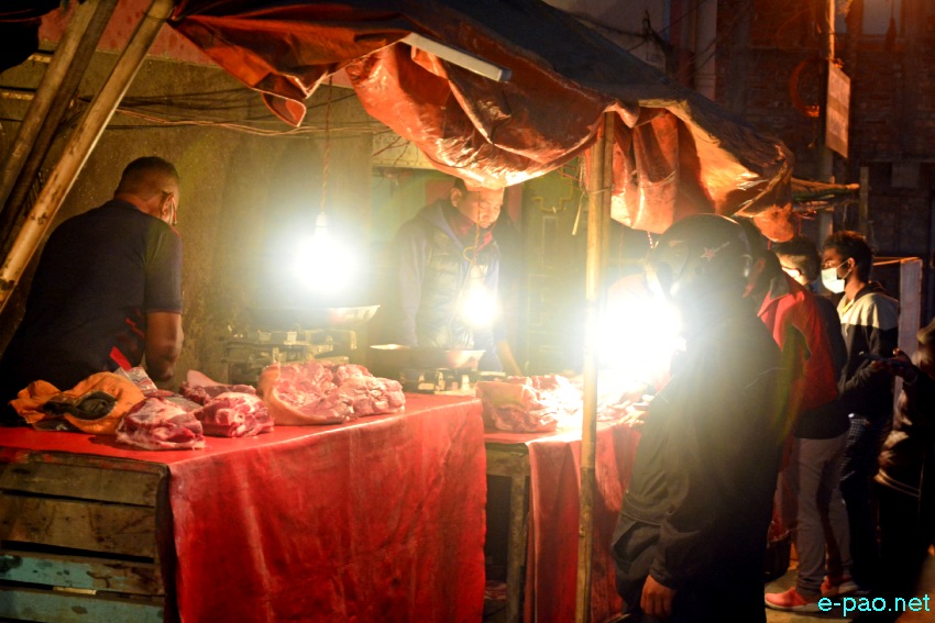 Bye Bye 2021 : People buying Meat at Imphal area on eve of New Year 2022 :: 31st December 2021