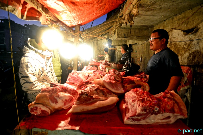 Bye Bye 2021 : People buying Meat at Imphal area on eve of New Year 2022 :: 31st December 2021