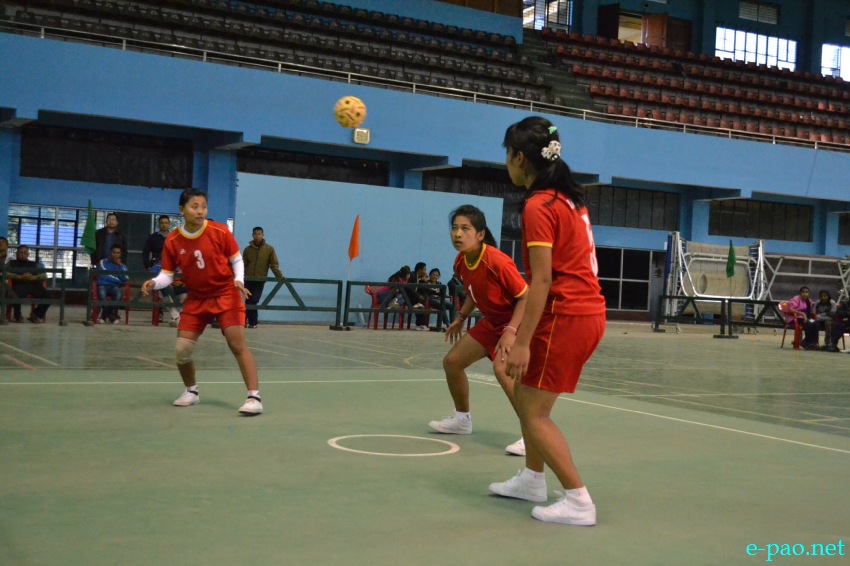 Semifinal (Girls)   Sepak Takraw U-19 Yrs Game at 59th National School Games 2013 at Khuman Lampak :: 13 Dec 2013