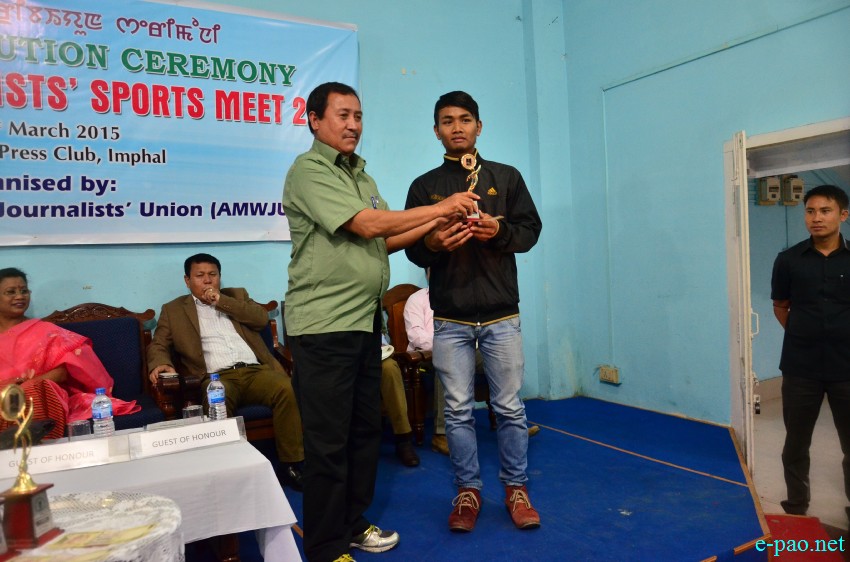Prize distribution : 5th Annual Journalist Sports Meet 2015 at Manipur Press Club :: 31 March 2015