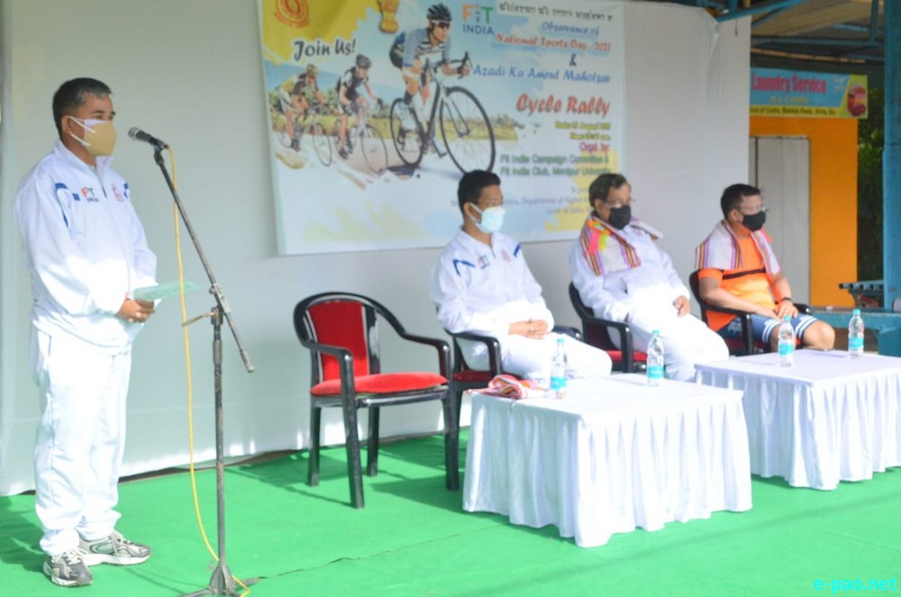 Cycle Rally on National Sports Day Observance at Manipur University, Canchipur :: 29th August 2020