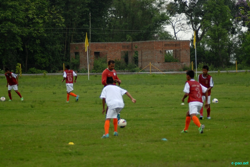 Birachandra Memorial Sporting Club (BMSC) Football Team final phase training at Taobungkhok Makha Leikai, Imphal :: 1st week of June 2013