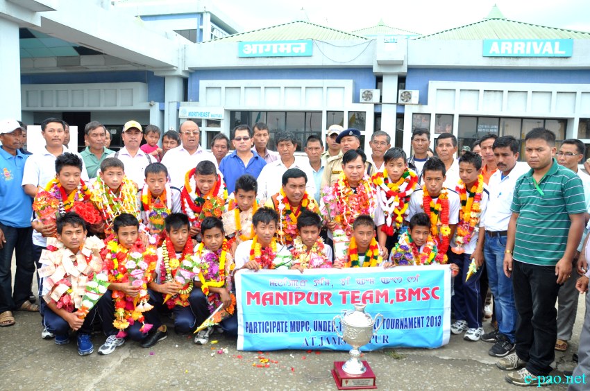 BMSC (Manchester United Premier Cup champion) arriving at Imphal Aiport :: May 24 2013