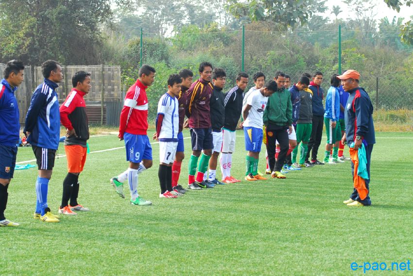 Manipur Santosh Trophy football Team practise at Artificial Turf football ground at RAU ground Khurai :: 16 January 2014