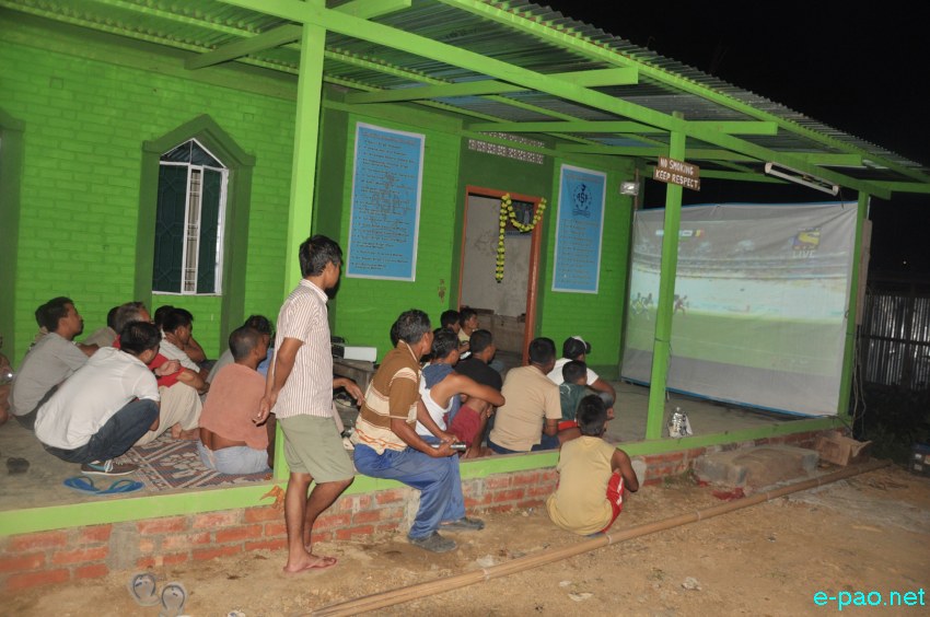 FIFA World Cup 2014 Fever in Imphal :: Football Fans watching at Singjamei Oinam Thingnel Leirambi Lampak and Bamon Leikai :: July 5th 2014