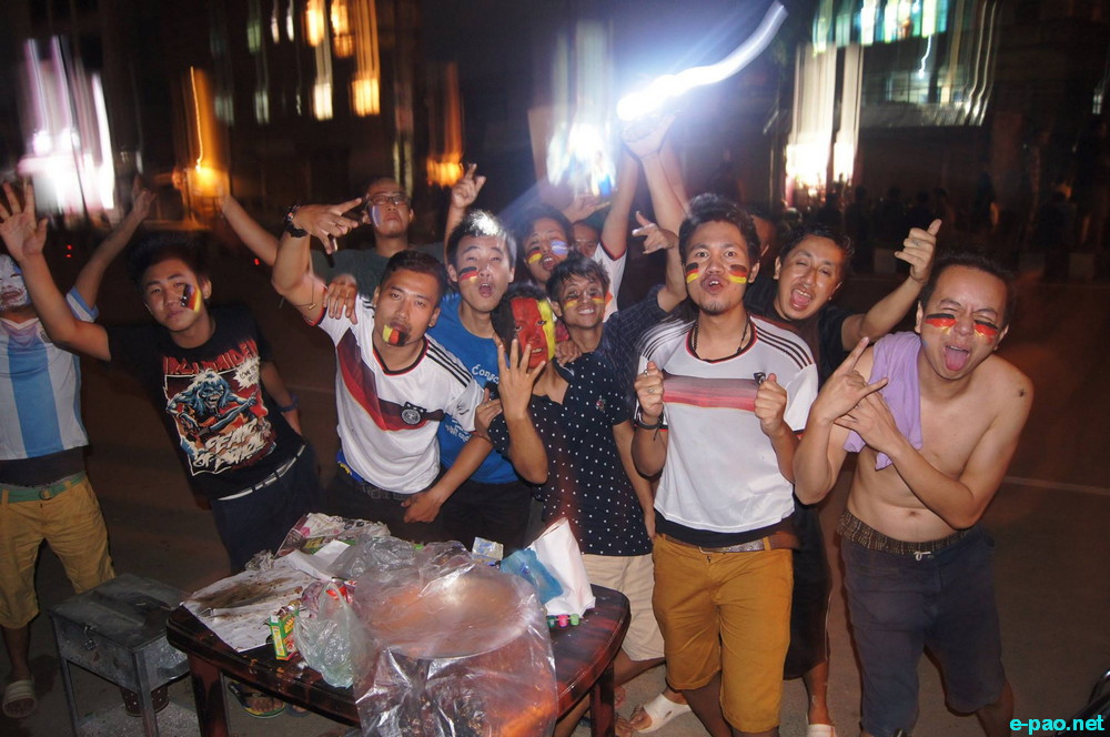 FIFA World Cup 2014 Fever in Imphal :: Football Fans watching at Moirangkhom :: July 13th 2014