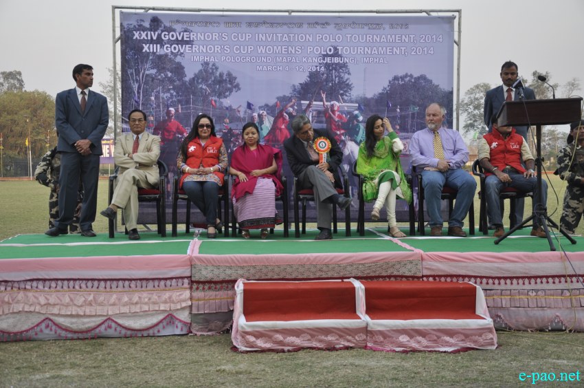 Prize distribution for final matches at  Governor's Cup Invitation Polo Tournament 2014 at Mapal Kangjeibung :: 12 March 2014