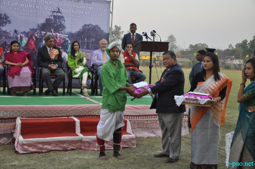 Prize distribution for final matches at  Governor's Cup Invitation Polo Tournament 2014 at Mapal Kangjeibung :: 12 March 2014