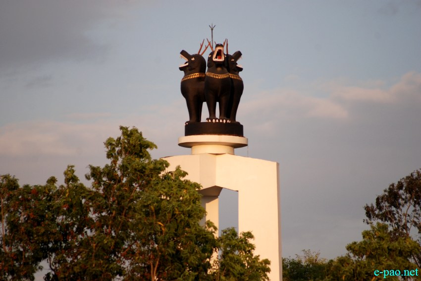 Kangla Sha - The state Emblem of Manipur - as seen from Mapal Kangjeibung, Pologround, Imphal :: 2 March 2014