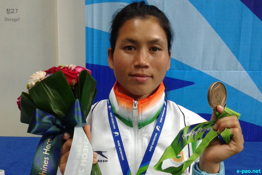 Yumnam Sanathoi winning the Bronze Medal at Wushu at Asian Games 2014