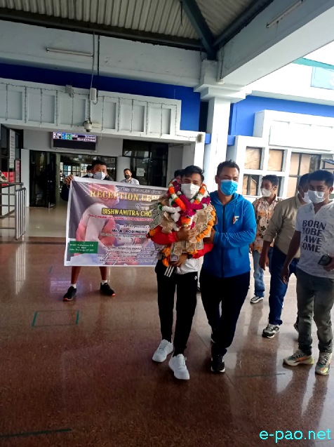 Bishwamitra Chongtham, gold medal, Asian Youth Boxing Championship Dubai, greeted at Imphal Airport :: September 28 2021