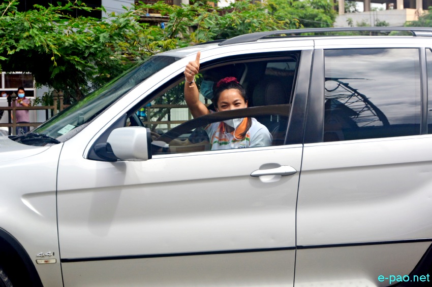 Saikhom Mirabai Chanu : Silver medallist, Tokyo Olympics 2020, given a rousing welcome at Imphal :: July 27 2021