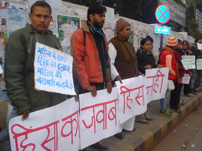 Protestors against Delhi gang-rape incident