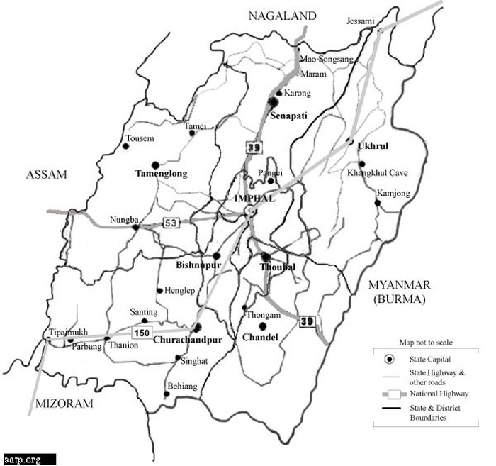 Road Map of Manipur