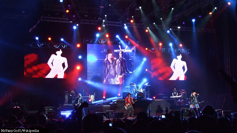 Guns N' Roses onstage in Sofia, Bulgaria on July 2012