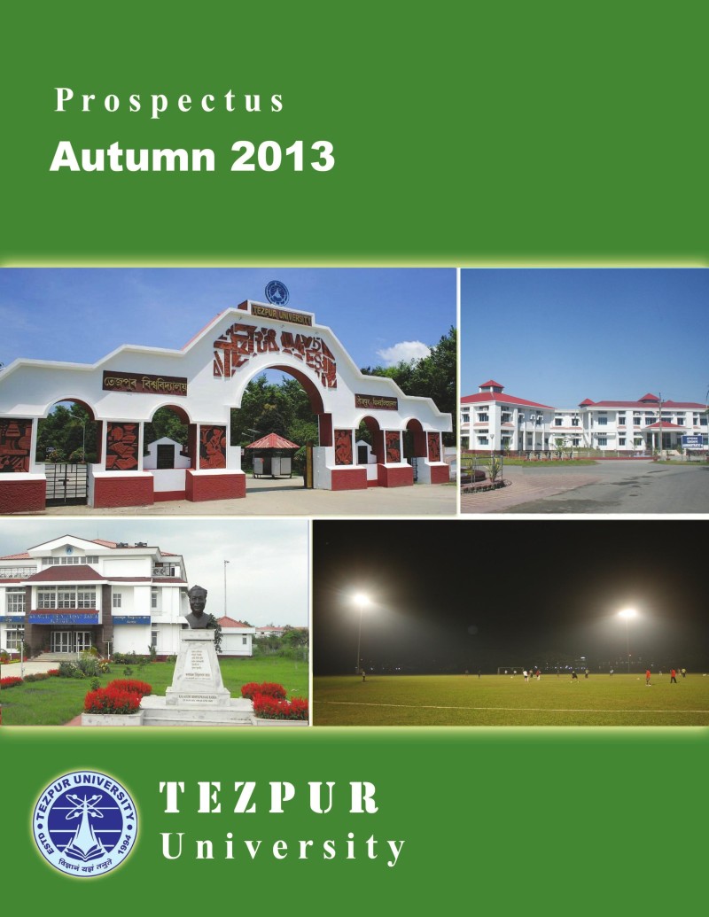 Tezpur University Admission Notice, Autumn 2013