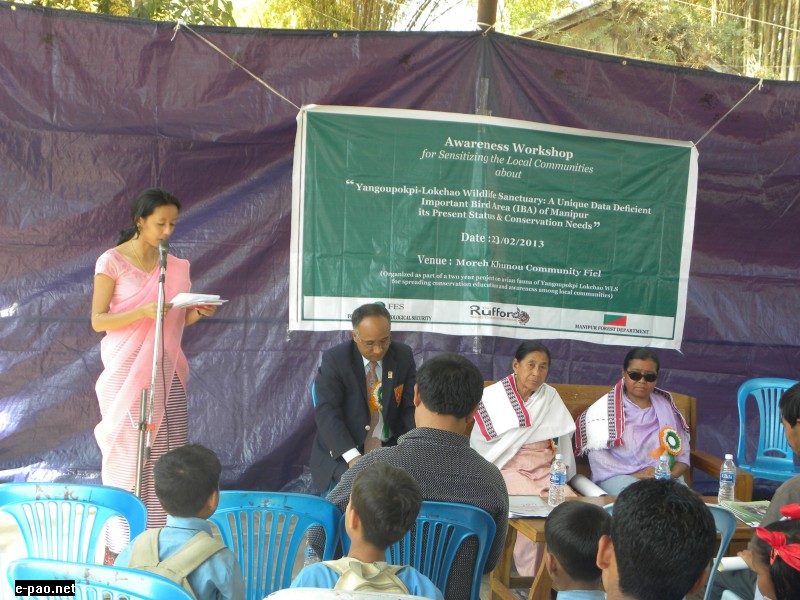 Dr. Oinam Sunanda Devi Addressing the local communities and school childrens