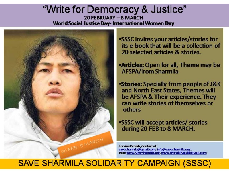 Write For Democracy and Justice :  Save Sharmila Solidarity Campaign