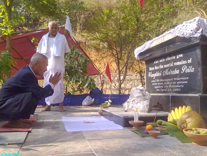An elderly paying homage to the departed souls
