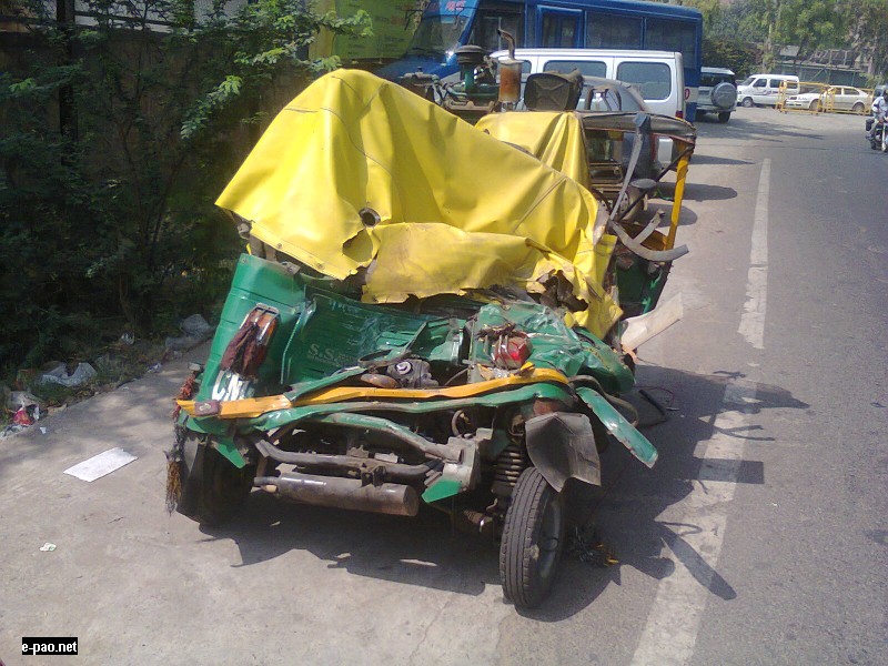 The scene of the accident at RK Puram South Delhi on 8th May, 2013