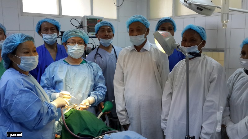 Team Mission Myanmar with CM O.Ibobi at OT Monywa General Hospital 
