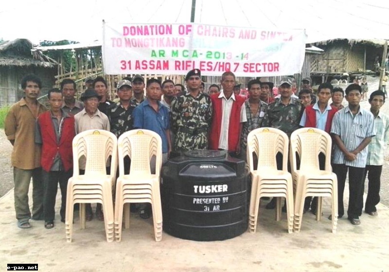 Assam Rifles gift utility items to Mongtikang Village Council 