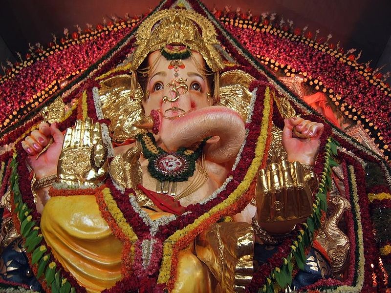 Photograph of Ganesha deity from the Ganesh Chaturthi festival in Mumbai, 2004