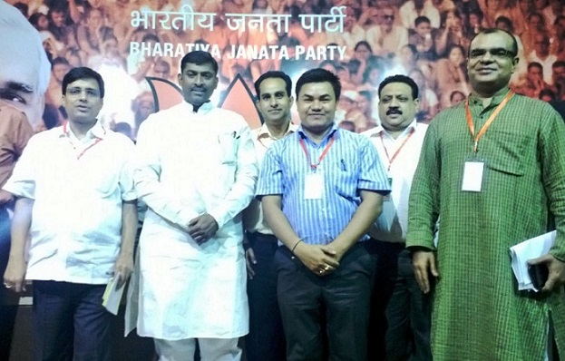 N Mohen with Muralidhar Rao, - BJP