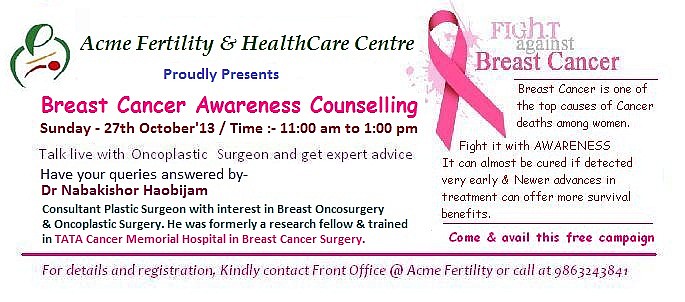 Free Breast Cancer awareness counseling at Acme Fertility & HealthCare, Nongmeibung