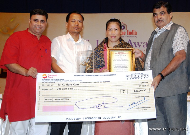 One India Award to MC Mary Kom