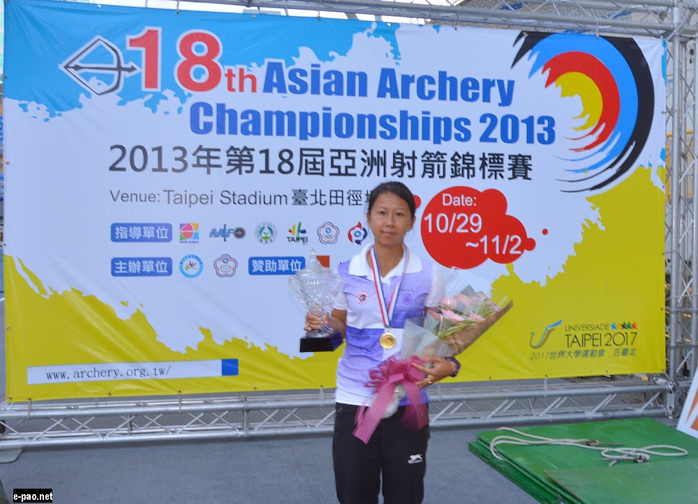 Paonam Lily Chanu, winner of Gold Medal at 18th Asian Archery Championships, Taipei