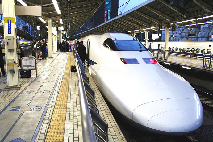 Nozomi Shinkansen or 'Bullet Train' at Tokyo Station 