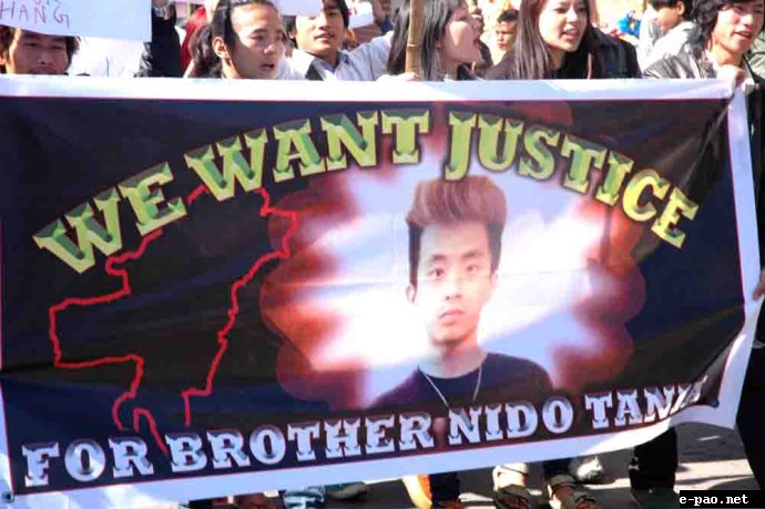 Rally at Shillong against Killing of Nido Tania, a student from Arunachal Pradesh, in Delhi on Feb 2 2014