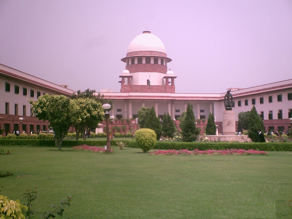 Supreme Court of India, photographed about 170 metres from the main building outside the perimeter wall