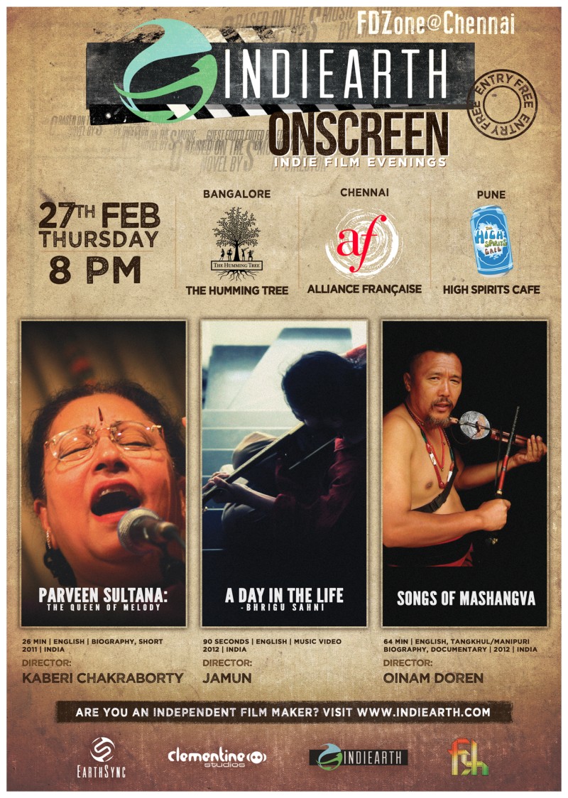 Songs Of Mashangva - Screenings at Bangalore, Chennai, Pune