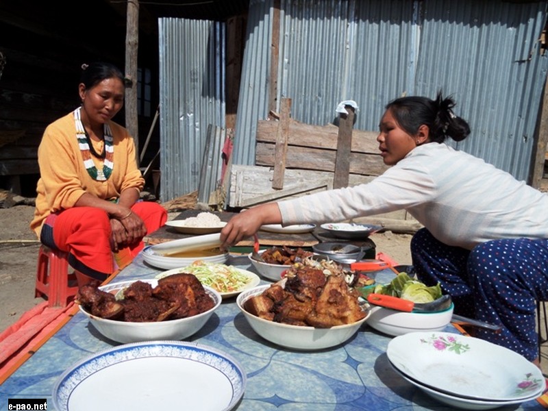 A family feast during luira phanit at Poi Village of Ukhrul