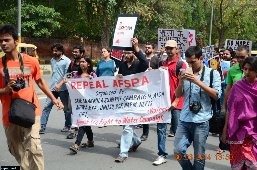 Anti-AFSPA Rally From Mandi House To Jantar Mantar on 30 March 2014