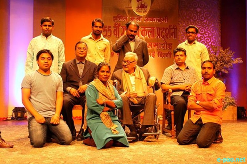 Nandaraj receiving the prestigious Lalit Kala Academy Award 2013