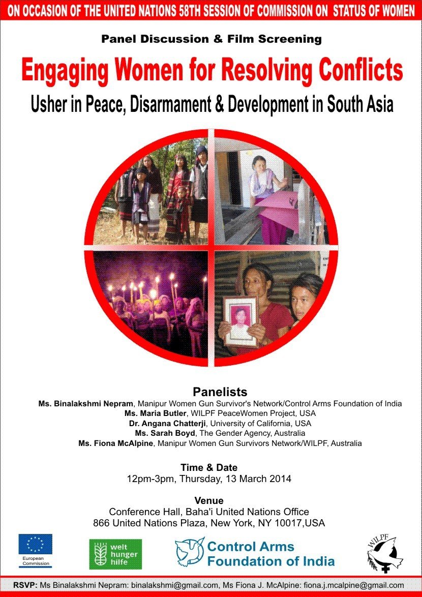 Call upon to Engage Women of South Asia in resolving Conflicts, Usher in Peace, Disarmament & Development