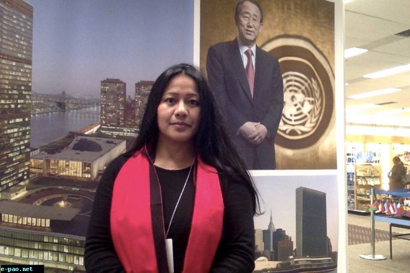  Ms. Binalakshmi Nepram, Founder, Manipur Women Gun Survivors Network and Secretary General, CAFI at UN Side Event in  New York 13 March 2014