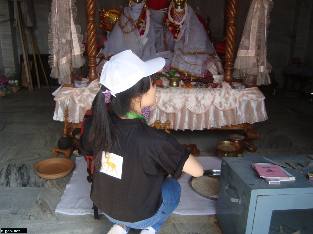   Photo of a vietnamese girl inside the  Iputhou Pakhangba Temple, Kangla, Imphal on 23rd February, 2014