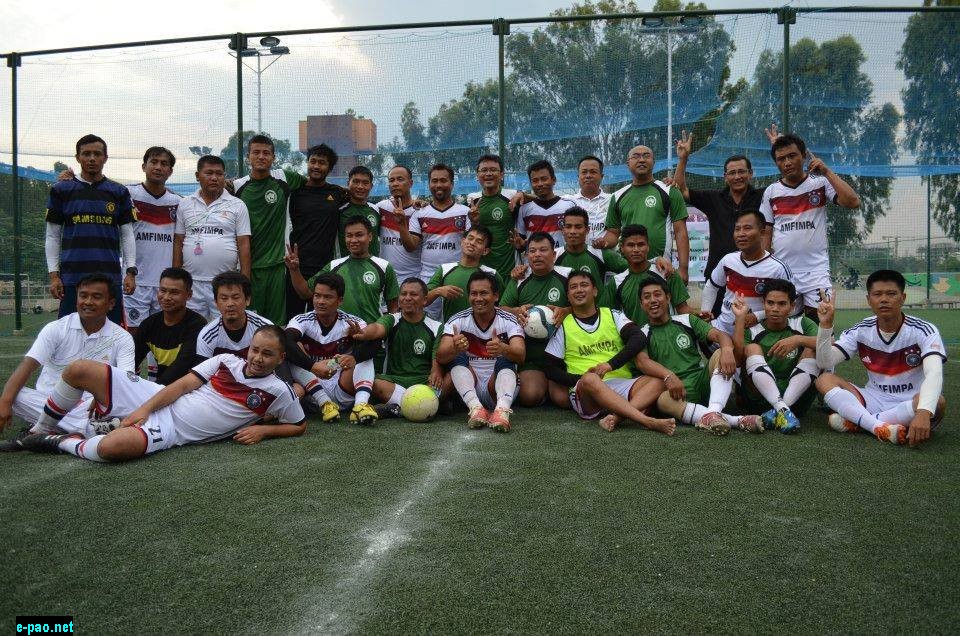 Team group photo : Exhibition football match by AMFIMPA Manipur and MSWAB Bangalore